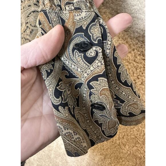 Nili Lotan Colleen Paisley Silk Popover Blouse Top Sz XS Seen On TV Uncoupled - Picture 4 of 16